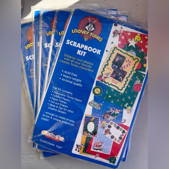 Warner Bros. Other - 3- VINTAGE Looney Tunes Scrapbook Kit - “ Christmas fun”